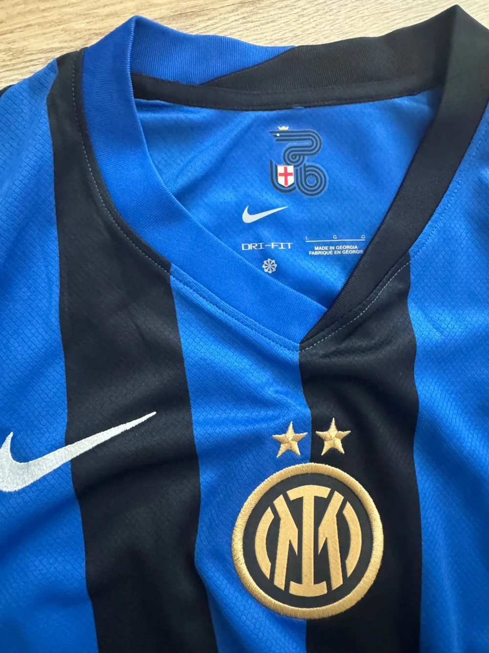 Nike Inter Milan Men's Soccer Jersey Black & Blue Signed Federico Dimarco 32